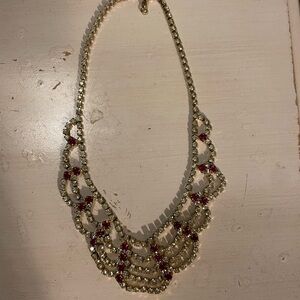 Vintage pink rhinestone necklace